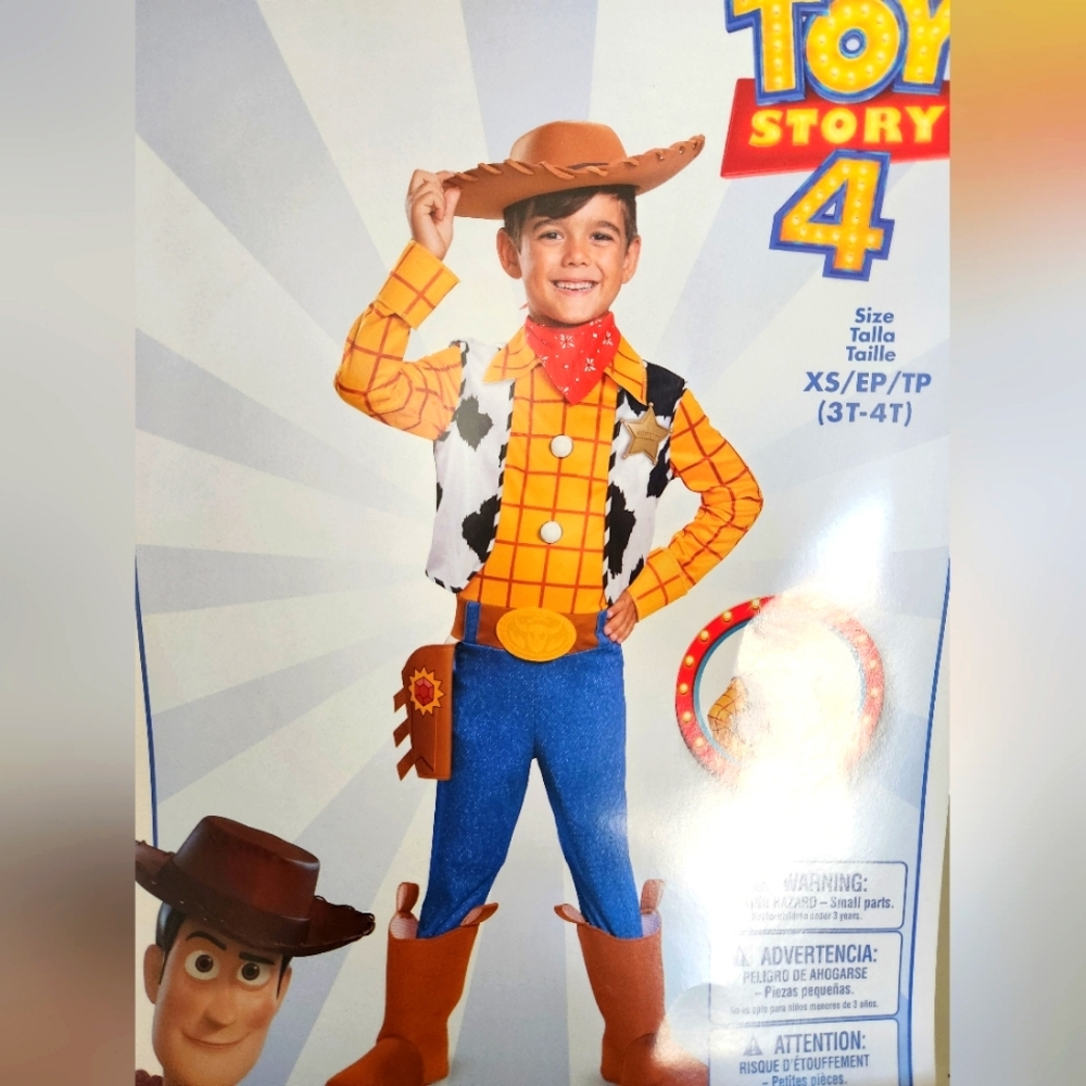Toy story woody toddler boy halloween costume. Size 3T/4T